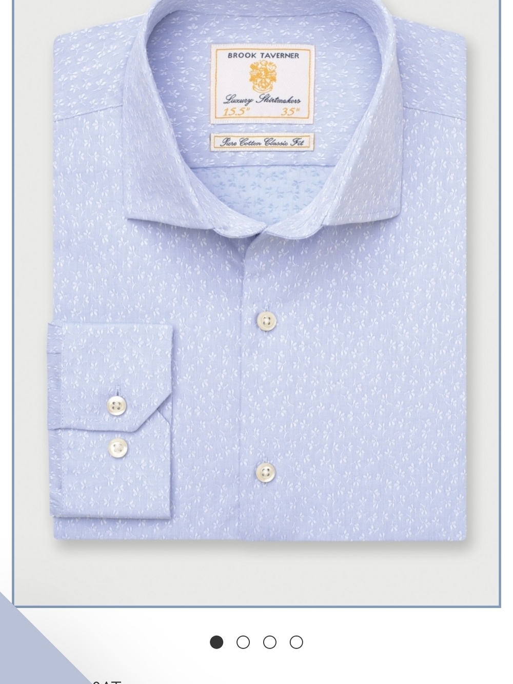 Brook Taverner Light Blue Floral Patterned Men's Dress Long Sleeve 100%cotton